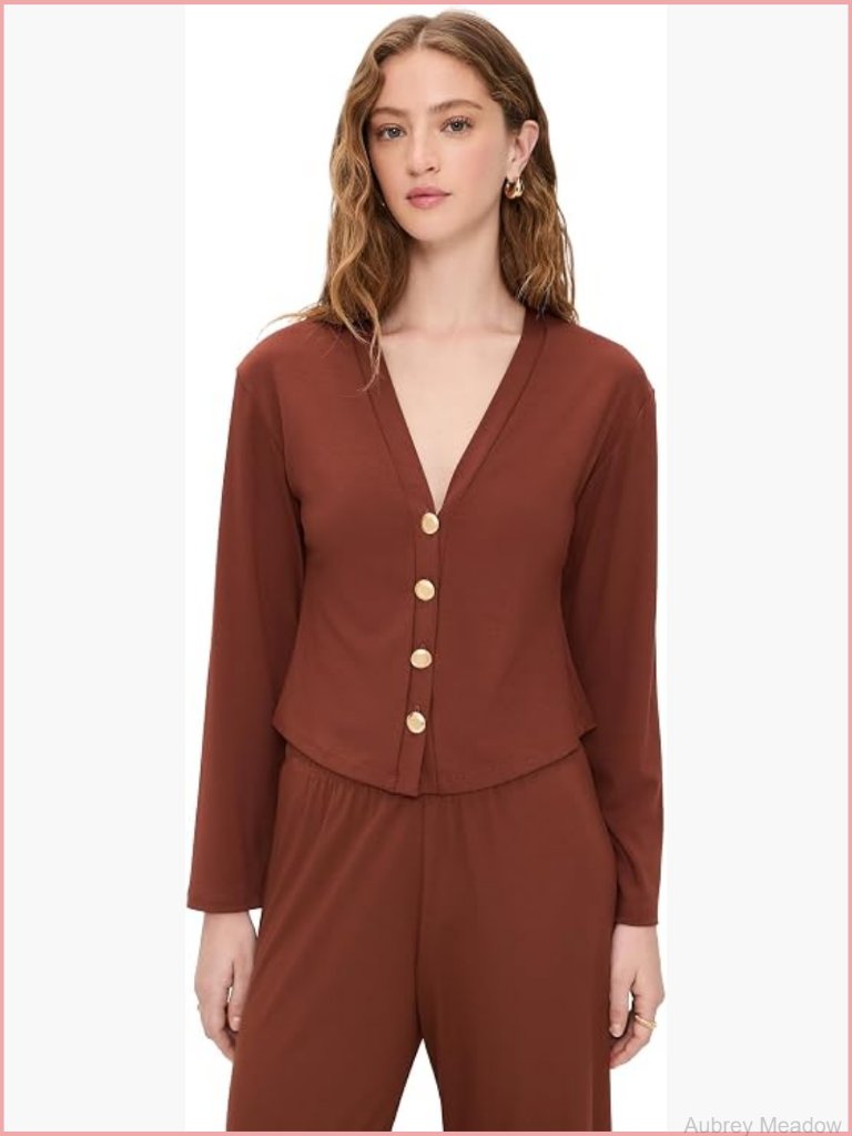 Lightweight Ponte Cardigan With Button Placket